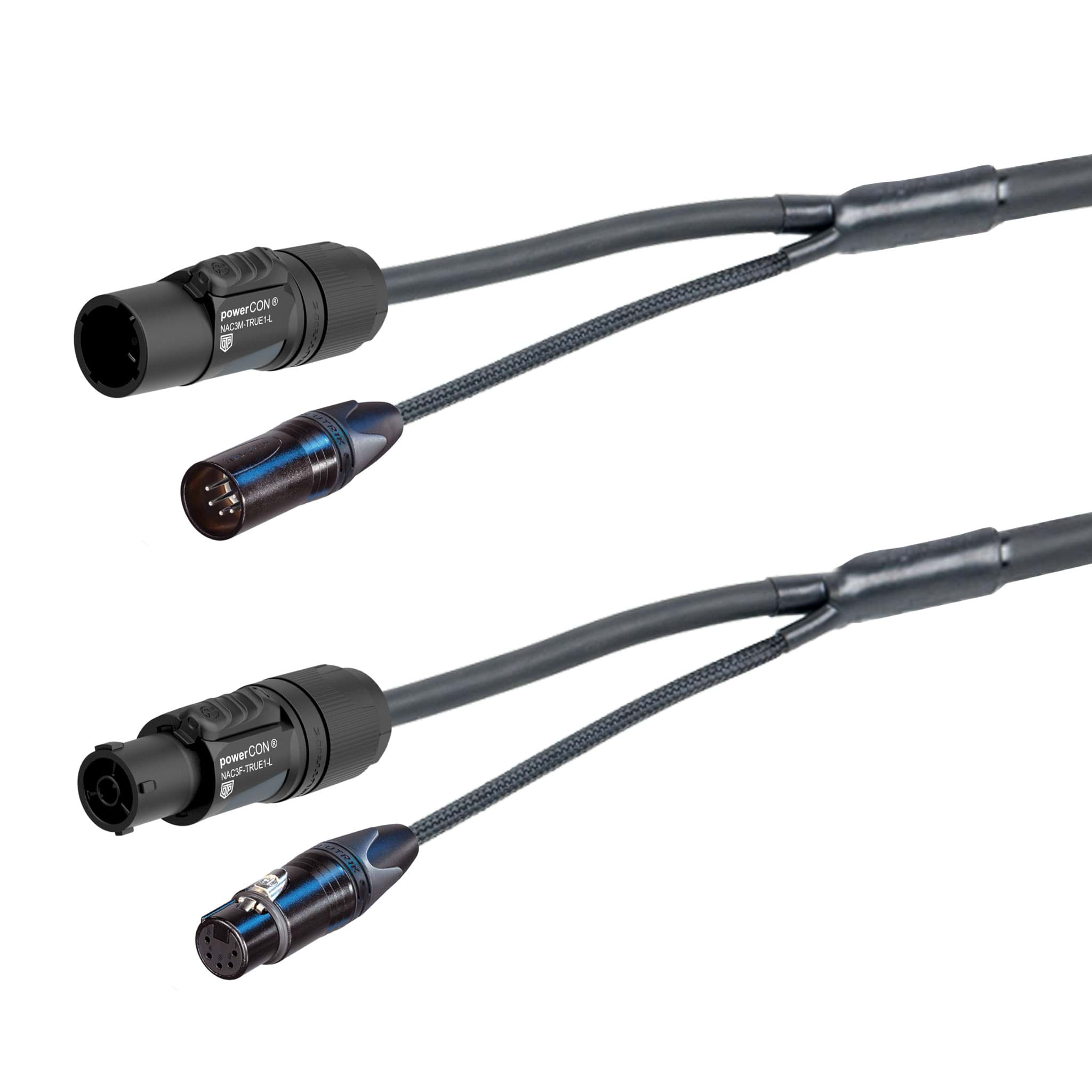 Afbeelding van combi Power+DMX 2,5mm2 powerCON TRUE1 + XLR5-1p zwart  1,5m