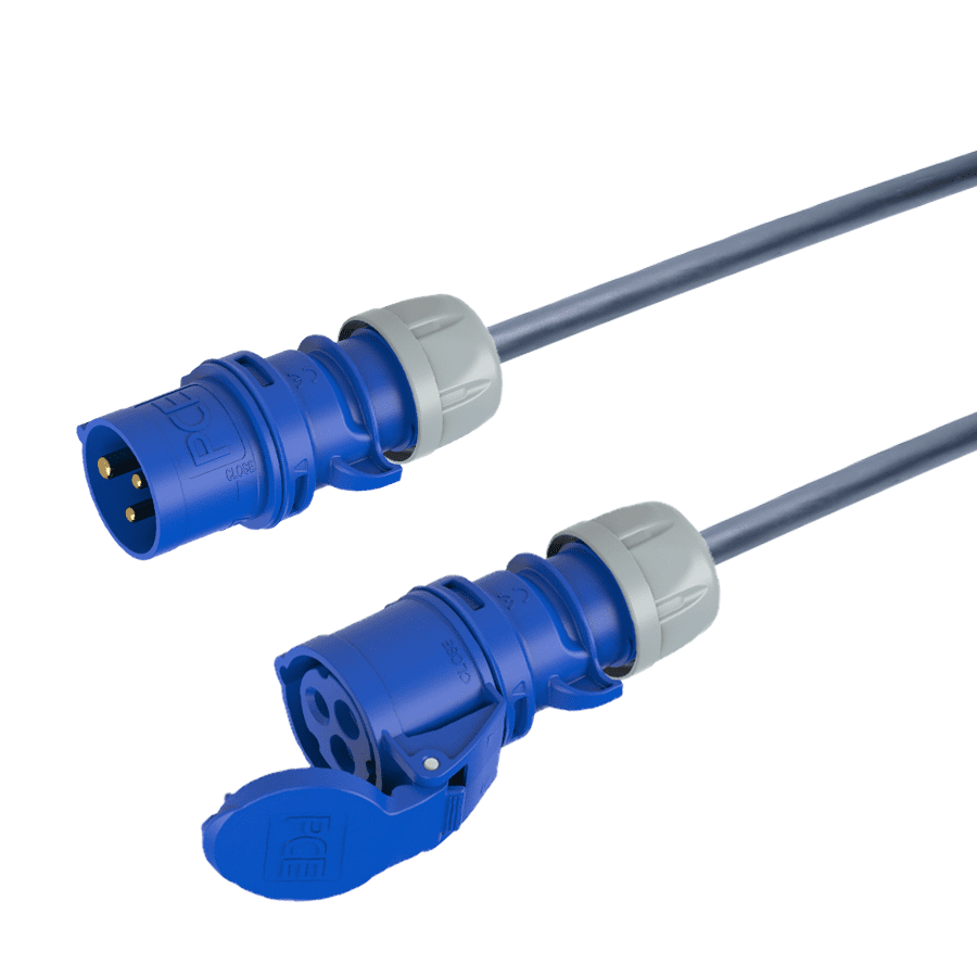 Bild für Kategorie CEE 16A 250V 3p blauw PCE verlengkabel