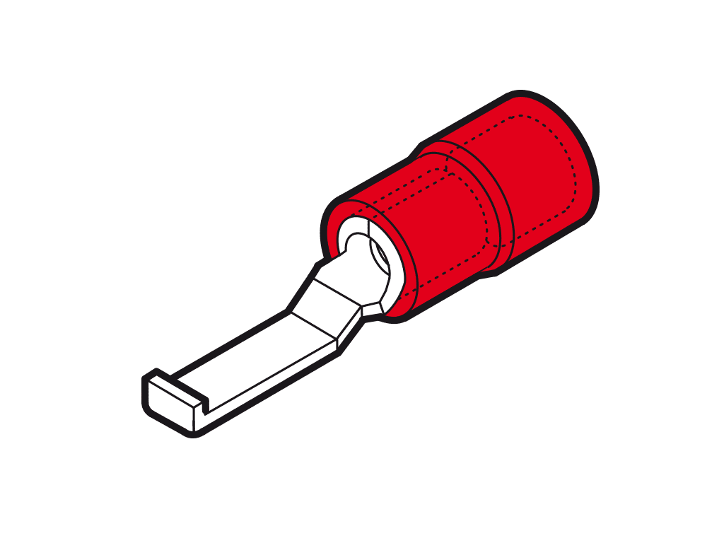 Bild von vlakstiftkabelschoen+LIP geisoleerd 0.25-1.5mm2 rood 17.5x4.6mm PVC