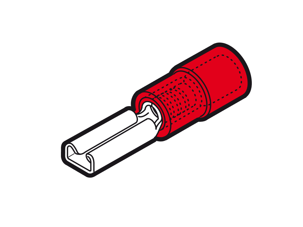 Bild von vlaksteker female geisoleerd 0.25-1.5mm2 rood 2.8x0.5mm PA6.6 VPE100