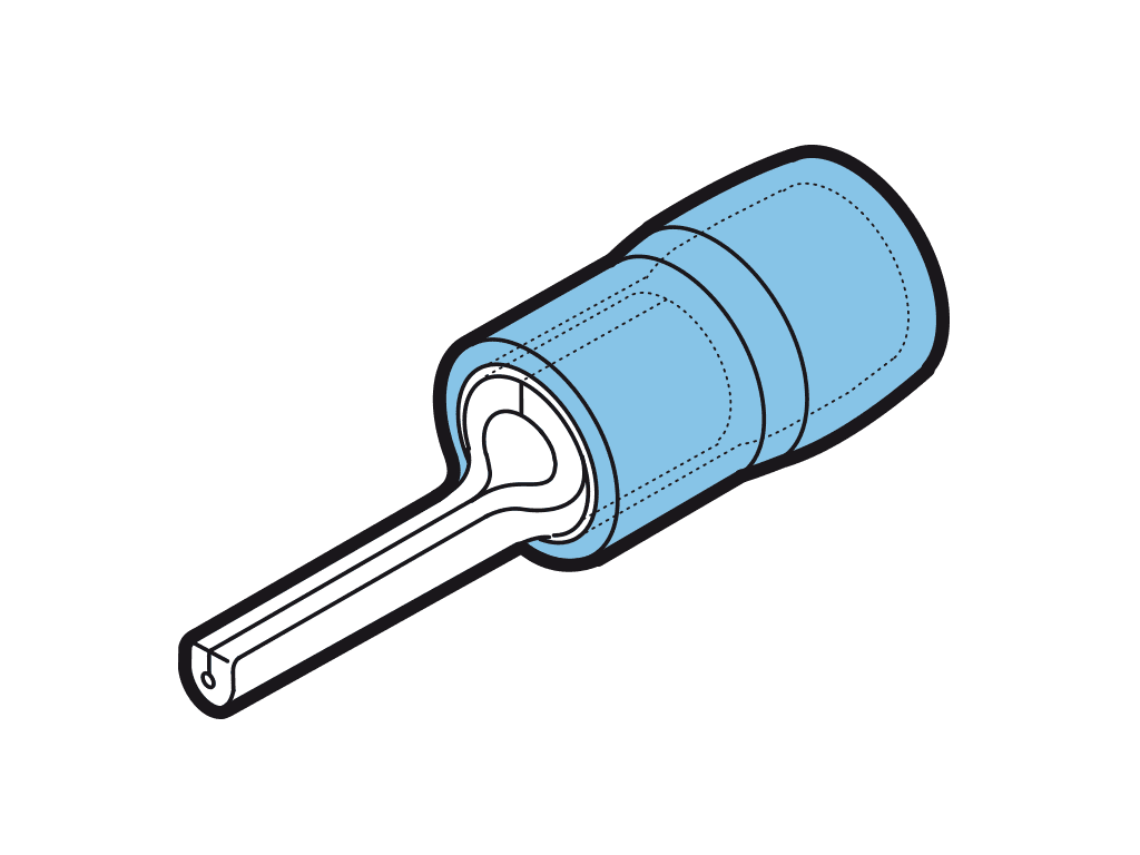 Picture of pinkabelschoen geisoleerd 1.5-2.5mm2 blauw L9.0mm PA6.6 VPE100
