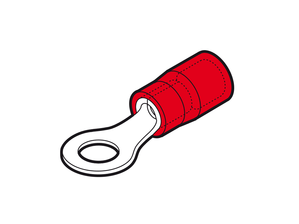 Picture of ringkabelschoen geisoleerd 0.25-1.5mm2 rood M3 PC-V0 VPE100