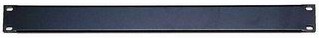 Afbeelding van frontplaat 19inch 1HE-U blind staal zwart