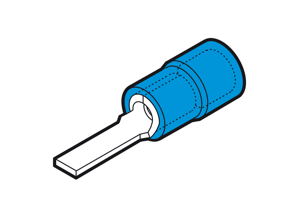 Bild von vlakstiftkabelschoen geisoleerd 1.5-2.5mm2 blauw 17.2x2.5mm PVC VPE100