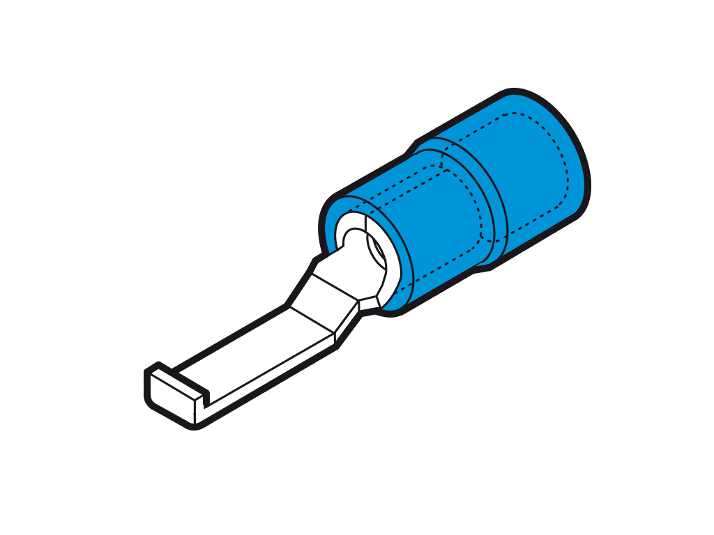 Bild von vlakstiftkabelschoen+LIP geisoleerd 1.5-2.5mm2 blauw 17.5x3mm PVC