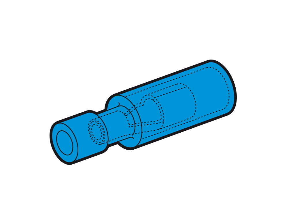 Bild von rondsteker female geisoleerd 0.25-1.5mm2 blauw D5mm PC-V0 VPE100