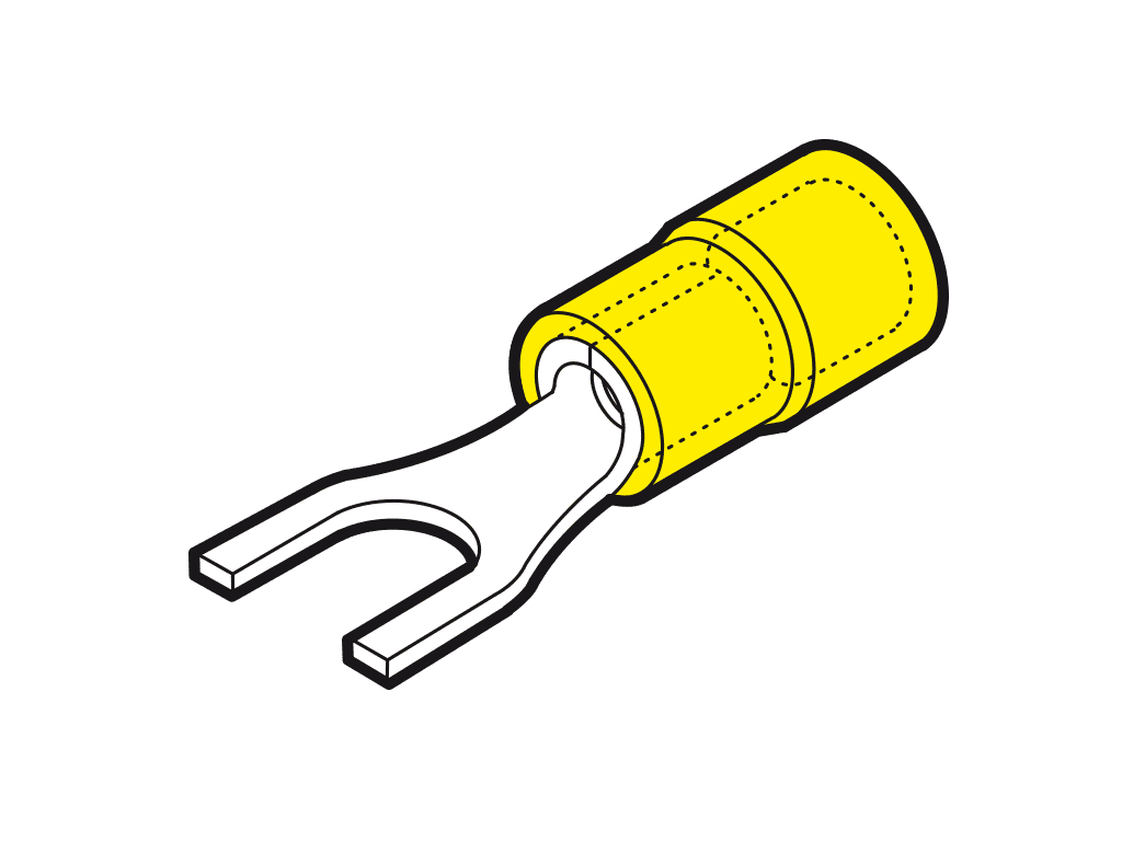 Bild von vorkkabelschoen geisoleerd 4-6mm2 geel  4.3mm PVC VPE100