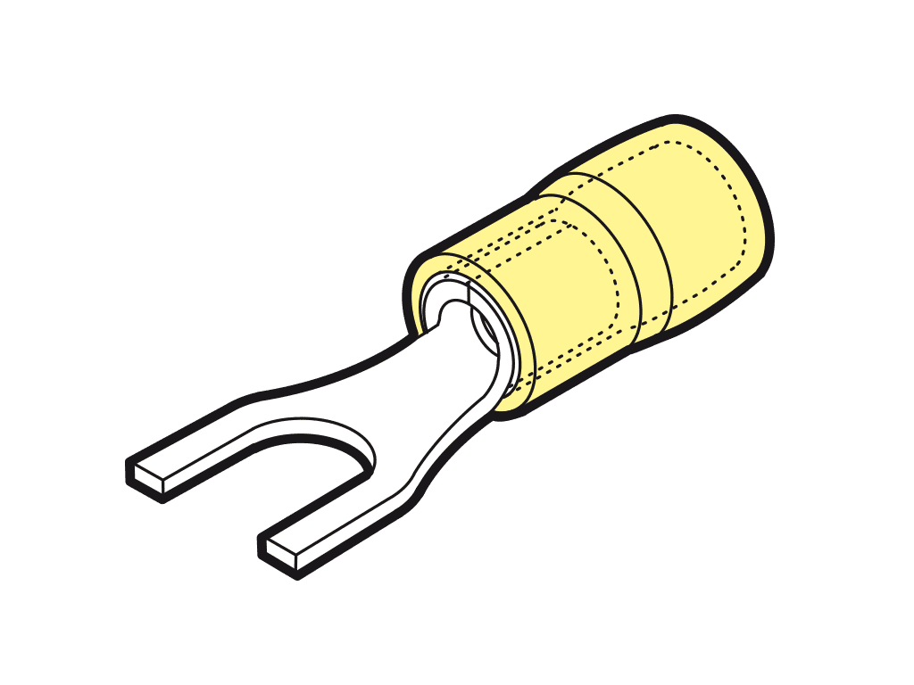 Picture of vorkkabelschoen geisoleerd 4-6mm2 geel  3.7mm PA6.6 VPE100