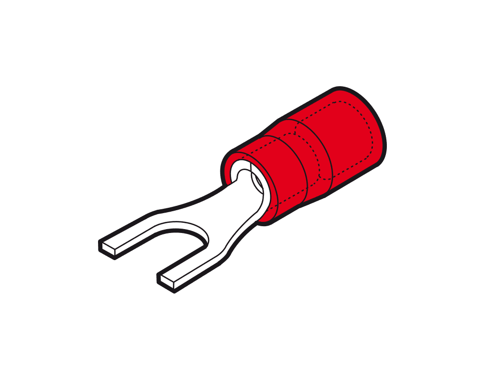 Picture of vorkkabelschoen geisoleerd 0.25-1.5mm2 rood  4.3mm W6.5mm PC-V0 VPE100