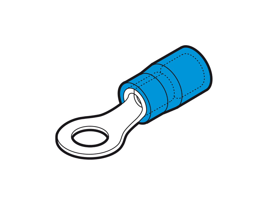 Picture of ringkabelschoen geisoleerd 1.5-2.5mm2 blauw M4 PC-V0 VPE100