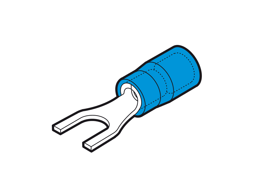 Bild von vorkkabelschoen geisoleerd 1.5-2.5mm2 blauw  4.3mm W6.5mm PC-V0 VPE100