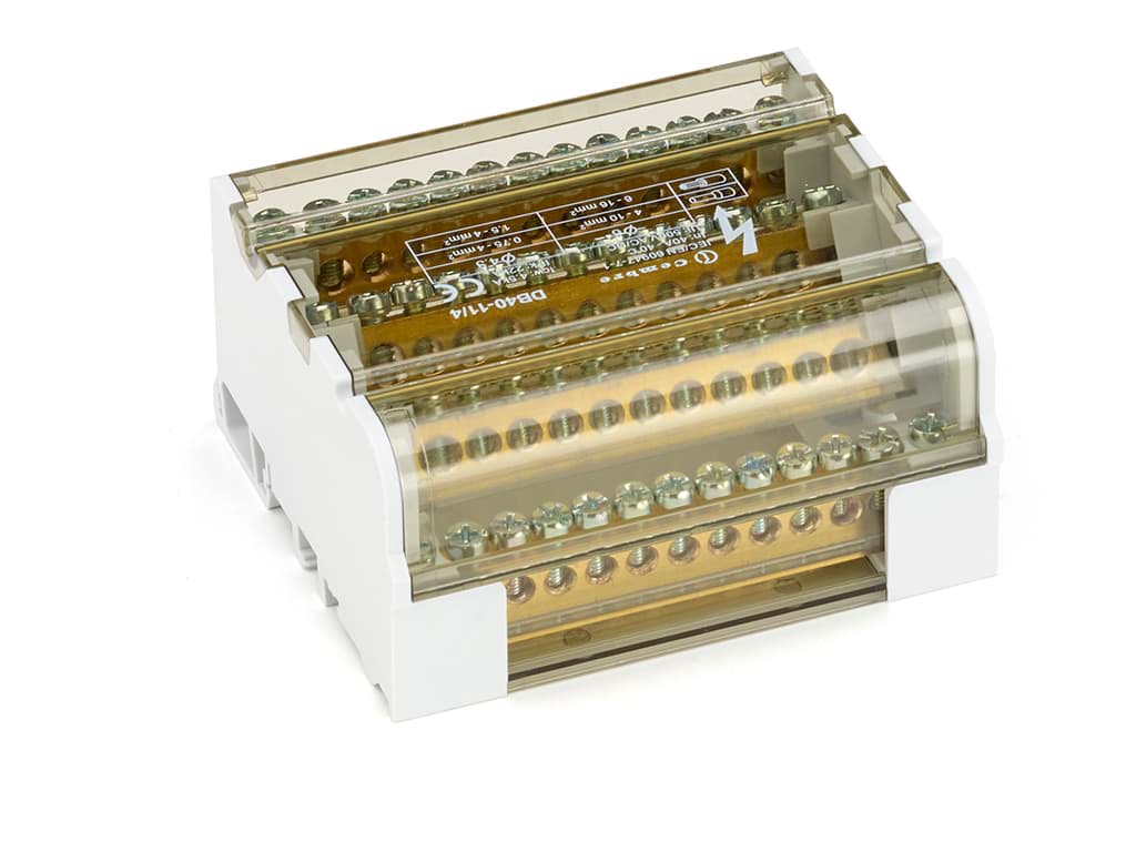 Afbeelding van Verdeelblok 4F  40A 2x4-10 + 11x0.75-4 TS35 Cembre