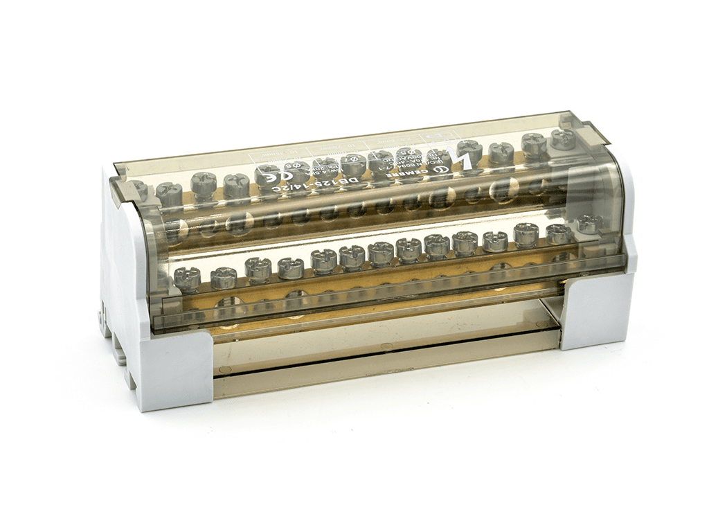 Afbeelding van Verdeelblok 2F 125A 2x10-25 + 2x6-16 +11x1.5-6 TS35 Cembre