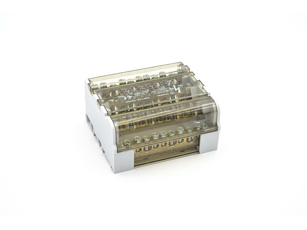 Afbeelding van Verdeelblok 4F 125A 1x10-25 + 2x6-16 + 7x1.5-6 TS35 Cembre