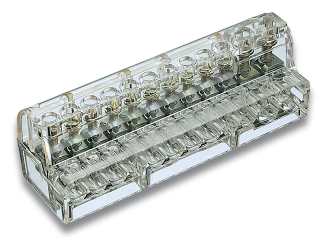 Afbeelding van Verdeelblok 1F 100A  2x1.5-16+10x1-6mm2 Cembre