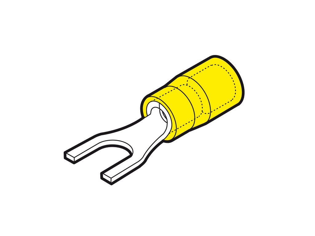 Bild von vorkkabelschoen geisoleerd 4-6mm2 geel  3.7mm PC-V0 VPE100