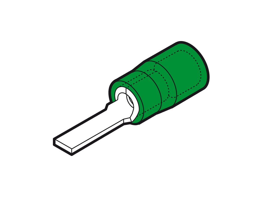 Bild von vlakstiftkabelschoen geisoleerd 0.2-0.5mm2 groen 12.4x1.9mm PC-V0