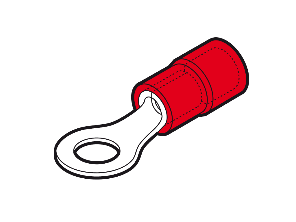 Picture of ringkabelschoen geisoleerd 0.25-1.5mm2 rood M2 PVC VPE100