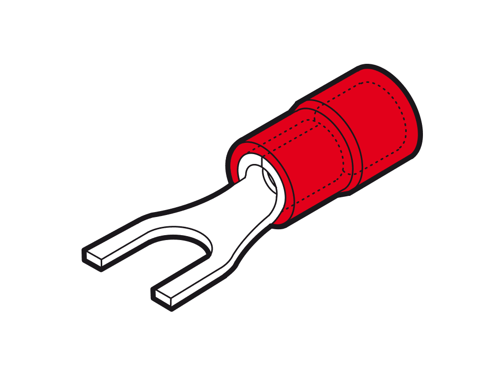Picture of vorkkabelschoen geisoleerd 0.25-1.5mm2 rood  5.3mm W9.4mm PVC VPE100