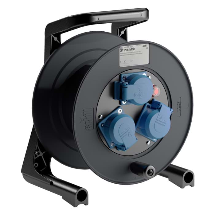 Bild von haspel GT235 rubber met 3x schuko+KD +TB