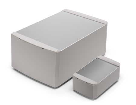 Picture of behuizing serie 103 125x75x46 lichtgrijs met aluminium deksel