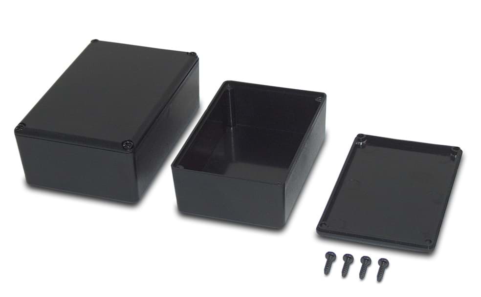 Afbeelding van behuizing kunststof  34x 24x16mm ABS UL94HB zwart Potting Box +deksel