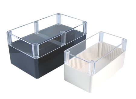 Bild von behuizing kunststof 190x110x90mm ABS zwart/zwart hoge deksel