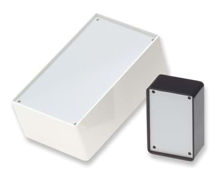 Picture of behuizing kunststof 111x 71x42mm ABS grijs met alulminium inlegplaat