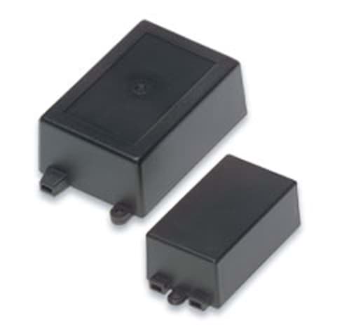 Afbeelding van behuizing kunststof 65x38x22mm ABS zwart +kabelinvoer +bevestiging