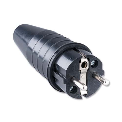 Picture of stekker randaarde+busaarde volrubber zwart 521 Keraf