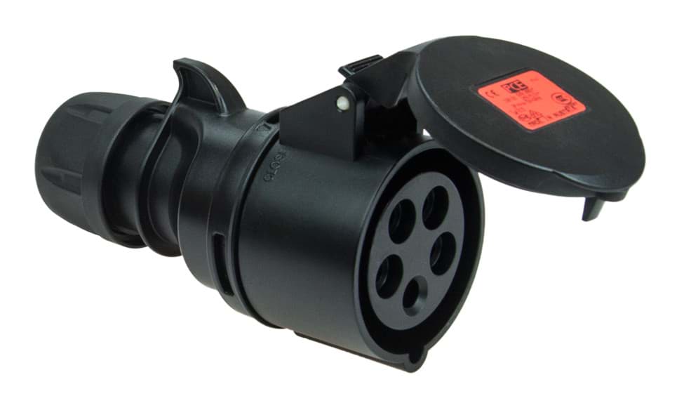 Picture of CEE koppeling 5p  32A 400V 6h zwart IP44 PCE TURBO