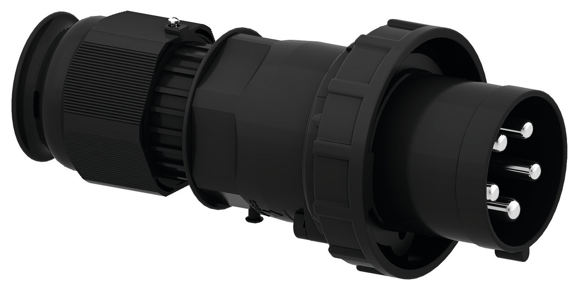 Bild von CEE steker 5p 125A 400V 6h zwart IP67 Bals EVENT schroef