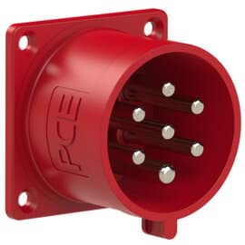 Bild von CEE toestel-inbouw 7p  32A 400V 6h rood 70x70mm IP44 PCE