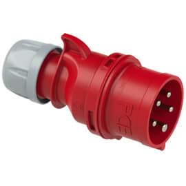 Picture of CEE steker 5p  32A 400V 6h rood IP44 met fasedraaier PCE