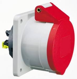 Bild von CEE wcd-inbouwRecht 4p  16A 400V 6h rood 72x65mm IP44 Bals QuickConnec