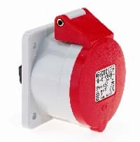 Bild von CEE wcd-inbouwRecht 5p  16A 400V 6h rood 72x65mm IP44 Bals schroef