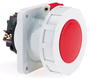 Bild von CEE wcd-inbouwRecht 5p  63A 400V 6h rood 107x100mm IP67 Bals schroef