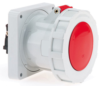 Bild von CEE wcd-inbouwRecht 5p 125A 400V 6h rood 120x120mm IP67 Bals schroef