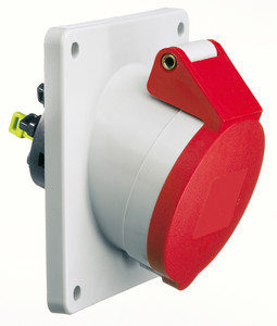 Bild von CEE wcd-inbouwSchuin 5p  16A 400V 6h rood 100x92mm IP44 Bals QuickConn