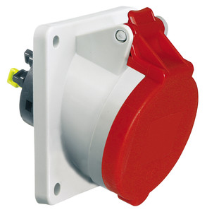 Bild von CEE wcd-inbouwSchuin 5p  32A 400V 6h rood 85x85mm IP44 Bals QuickConne