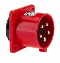 Bild von CEE toestel-inbouw 5p  16A 400V 6h rood 75x75mm IP44 Bals schroef
