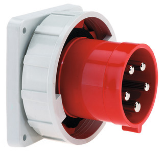 Bild von CEE toestel-inbouw 5p 125A 400V 6h rood 120x120mm IP67 Bals schroef