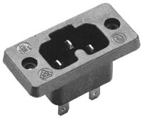 Picture of IEC C16A 10A 155gr inbouw pen schroef zwart Kaiser