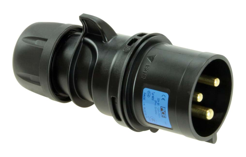 Picture of CEE steker 3p  16A 230V 6h zwart IP44 PCE TURBO