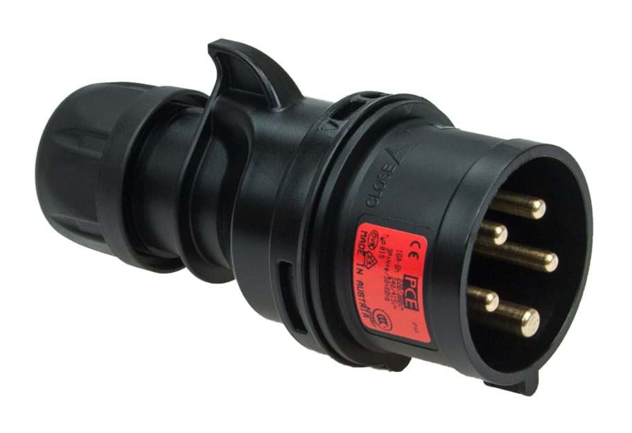 Picture of CEE steker 5p  32A 400V 6h zwart IP44 PCE TURBO