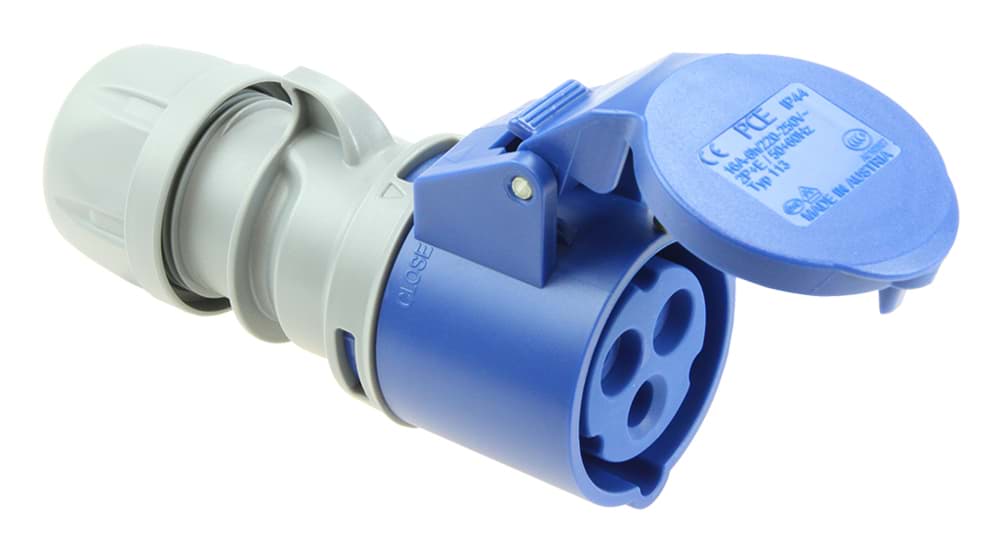 Bild von CEE koppeling 3p  16A 230V 6h blauw IP44 PCE TURBO