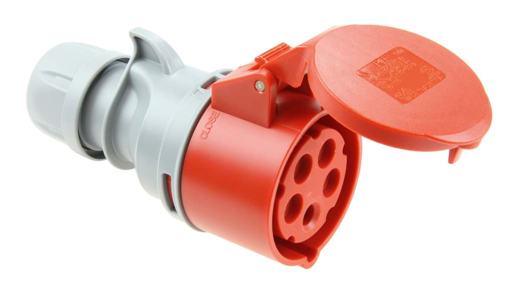 Bild von CEE koppeling 5p  32A 400V 6h rood IP44 PCE TURBO