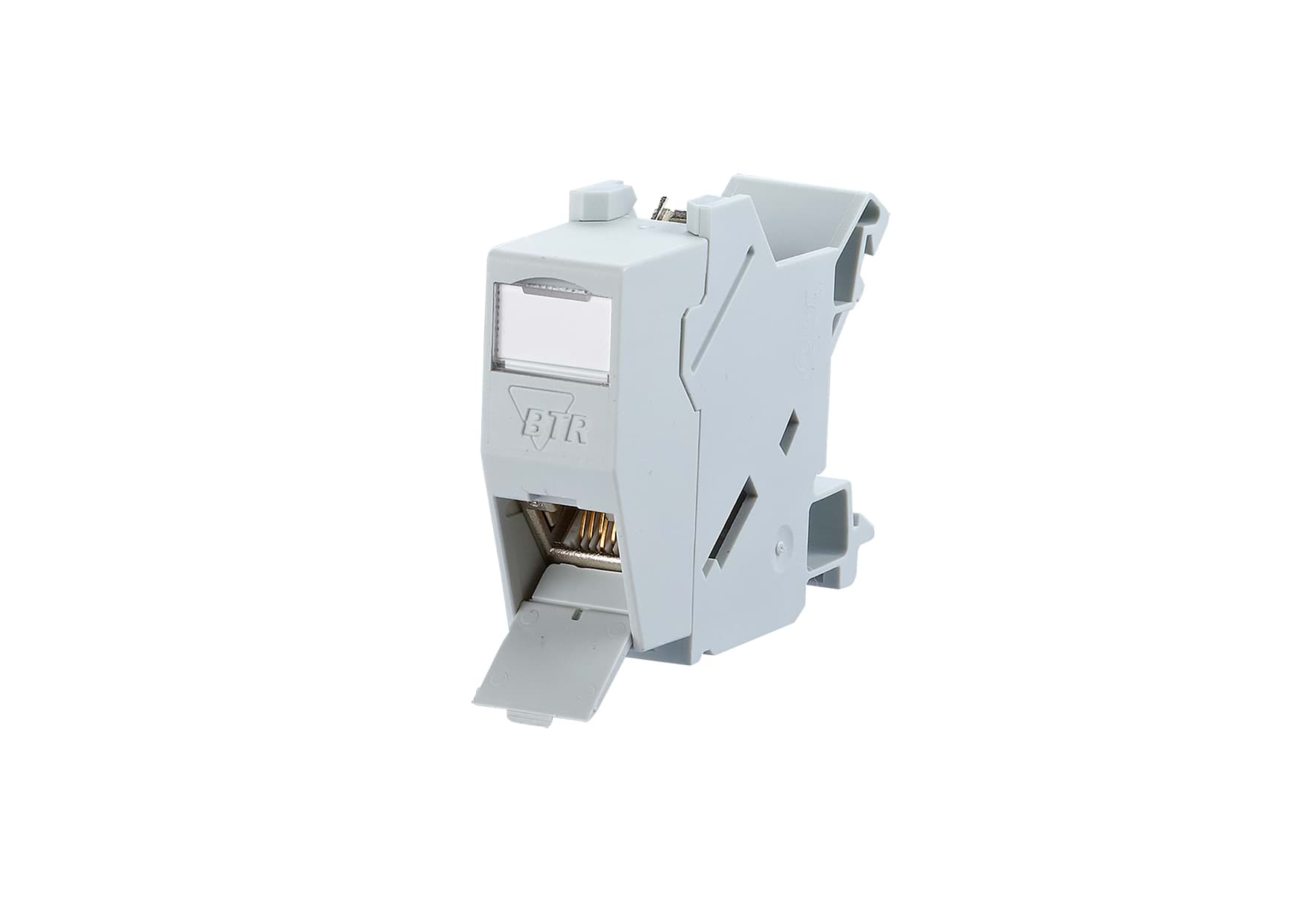 Picture of RJ45 module CAT6A Class EA DIN-rail 45gr lichtgrijs