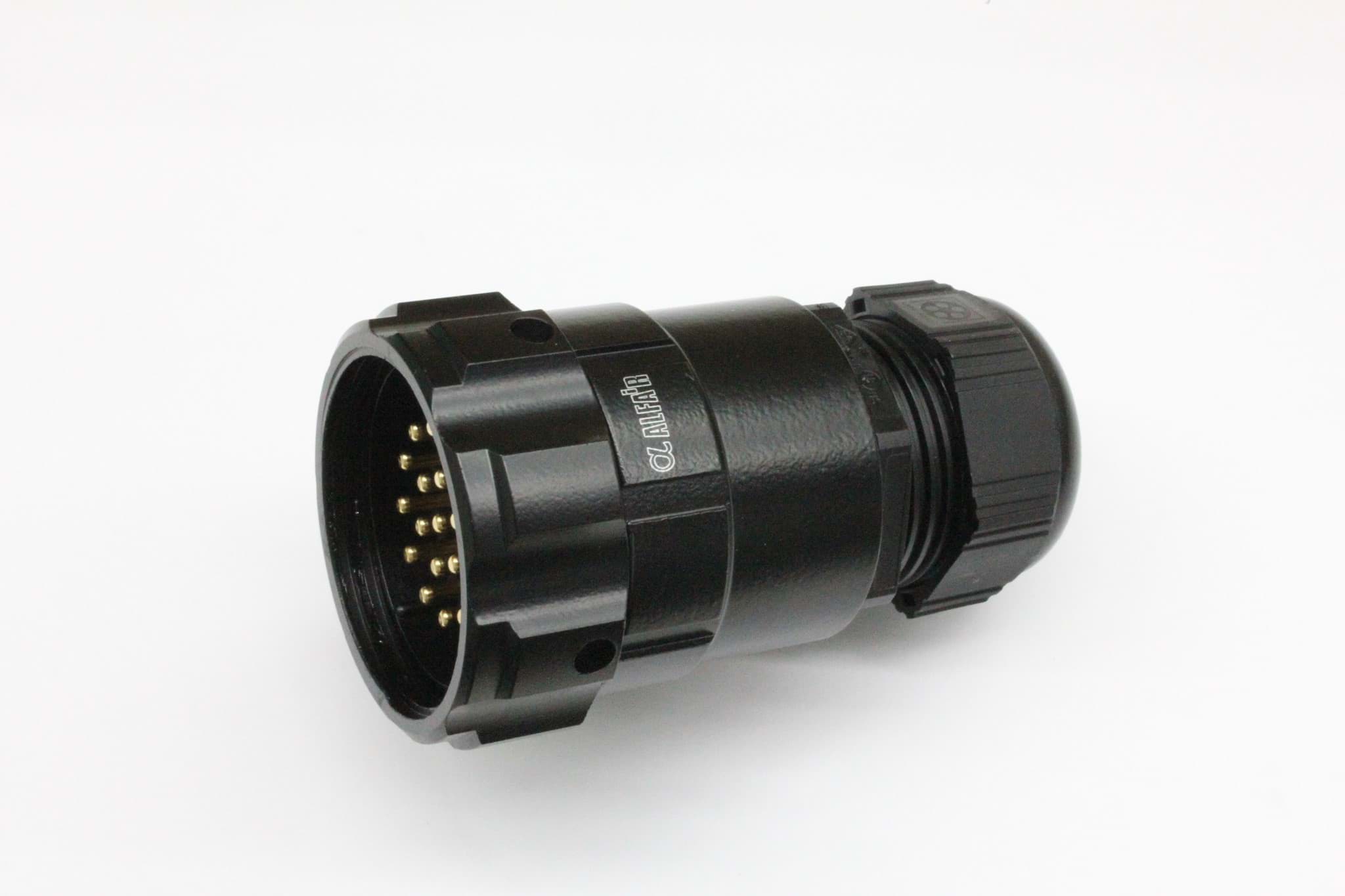 Picture of cable connector with nut 419AR male d19-28 black