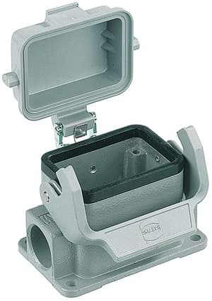 Picture of Han  6B-1LOCK opbouw laag 2xPG16 + kap PVC grijs